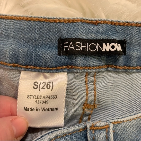 Fashion Nova Denim Bermuda Shorts Cut Off - Picture 11 of 12
